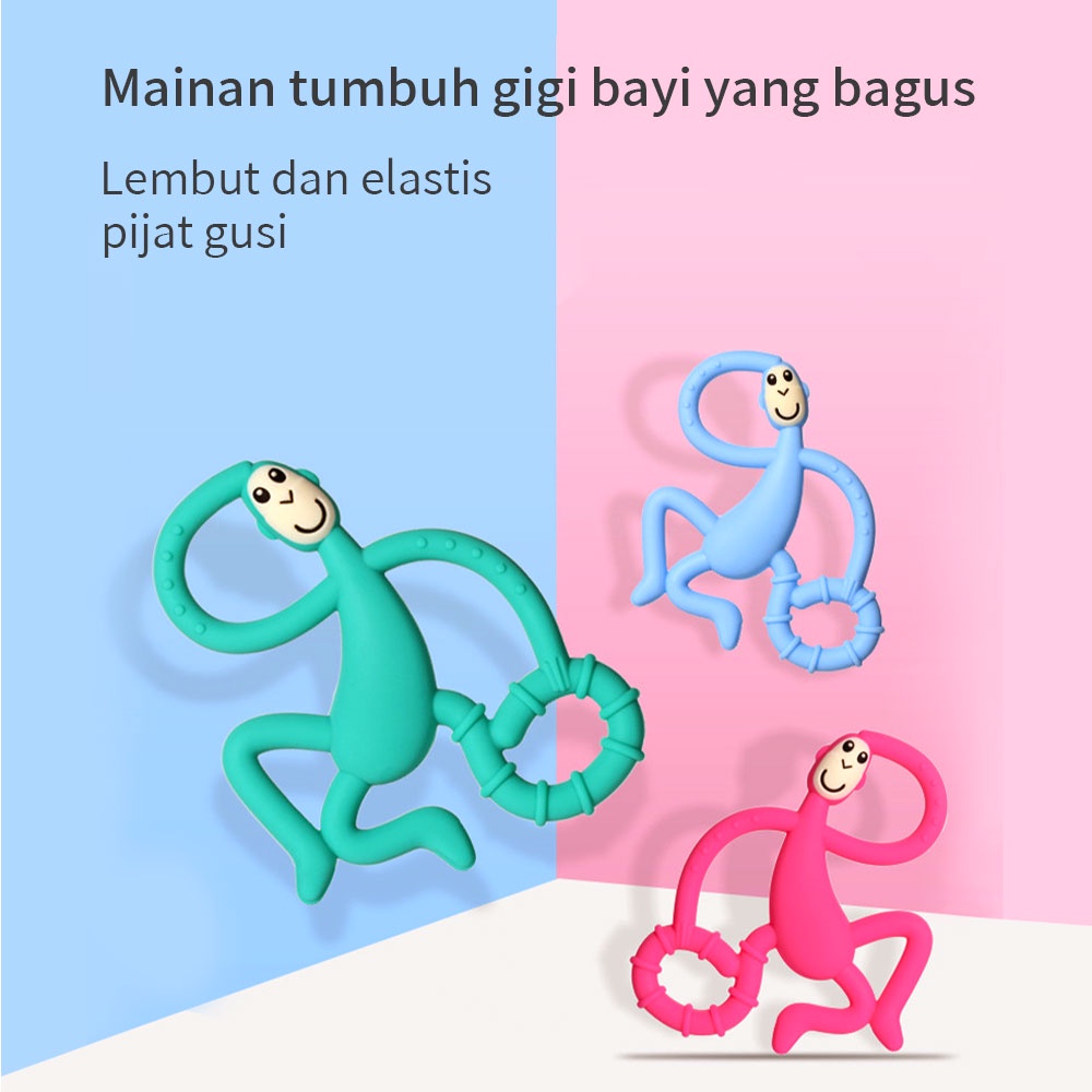 Ivorybaby Gigitan bayi  silikon teether bayi bentuk monyet menari