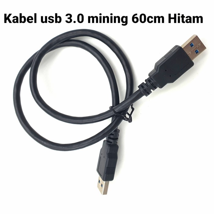 Kabel usb 3.0 mining cable 60 cm Hitam data riser high quality
