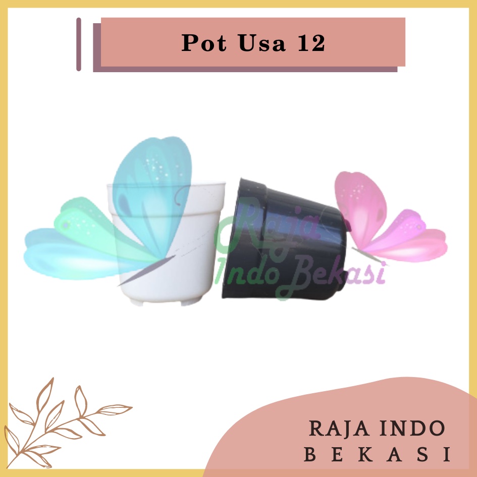 Rajaindobekasi Pot Usa Eiffel 12 Putih Hitam Pot Plastik Mini Kaktus Murah Lucu - Pot 12 Cm Putih Hitam Tinggi - Pot Eiffel Eifel Efiel Effiel Tinggi 12