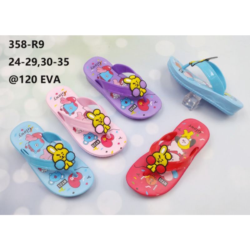 Sandal Jepit Anak Bahan Eva Ringan dam Empuk Karakter BT21/ BTS21 358