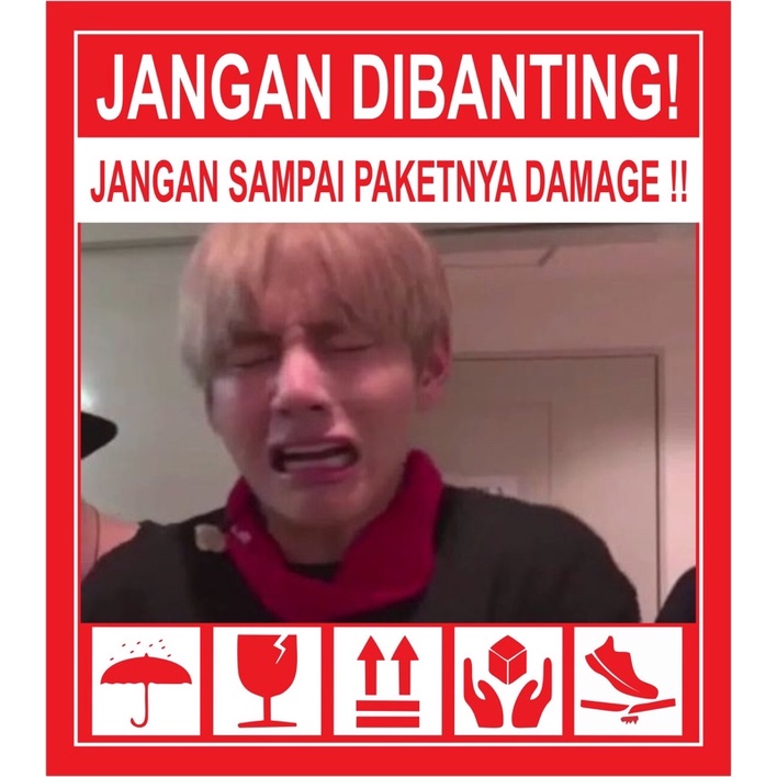 STIKER FRAGILE KPOP LUCU KOREA STIKER JANGAN DIBANTING-G