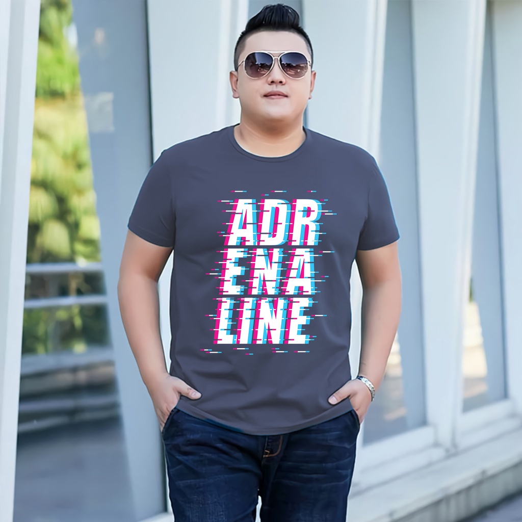 Baju Kaos Pria Jumbo Adrenaline Tshirt Bigsize XL XXL Distro DTF