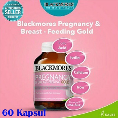 BLACKMORES Pregnancy And &amp; Breastfeeding GOLD 60 Kapsul  - BPOM KALBE - (KEMASAN DAN FORMULA BARU) sudah ada Logo MUI