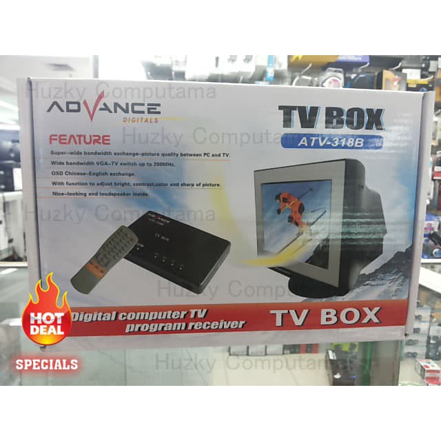 new [TV TUNER Advance] PC TV BOX ATV-318B untuk TV tabung dan LED