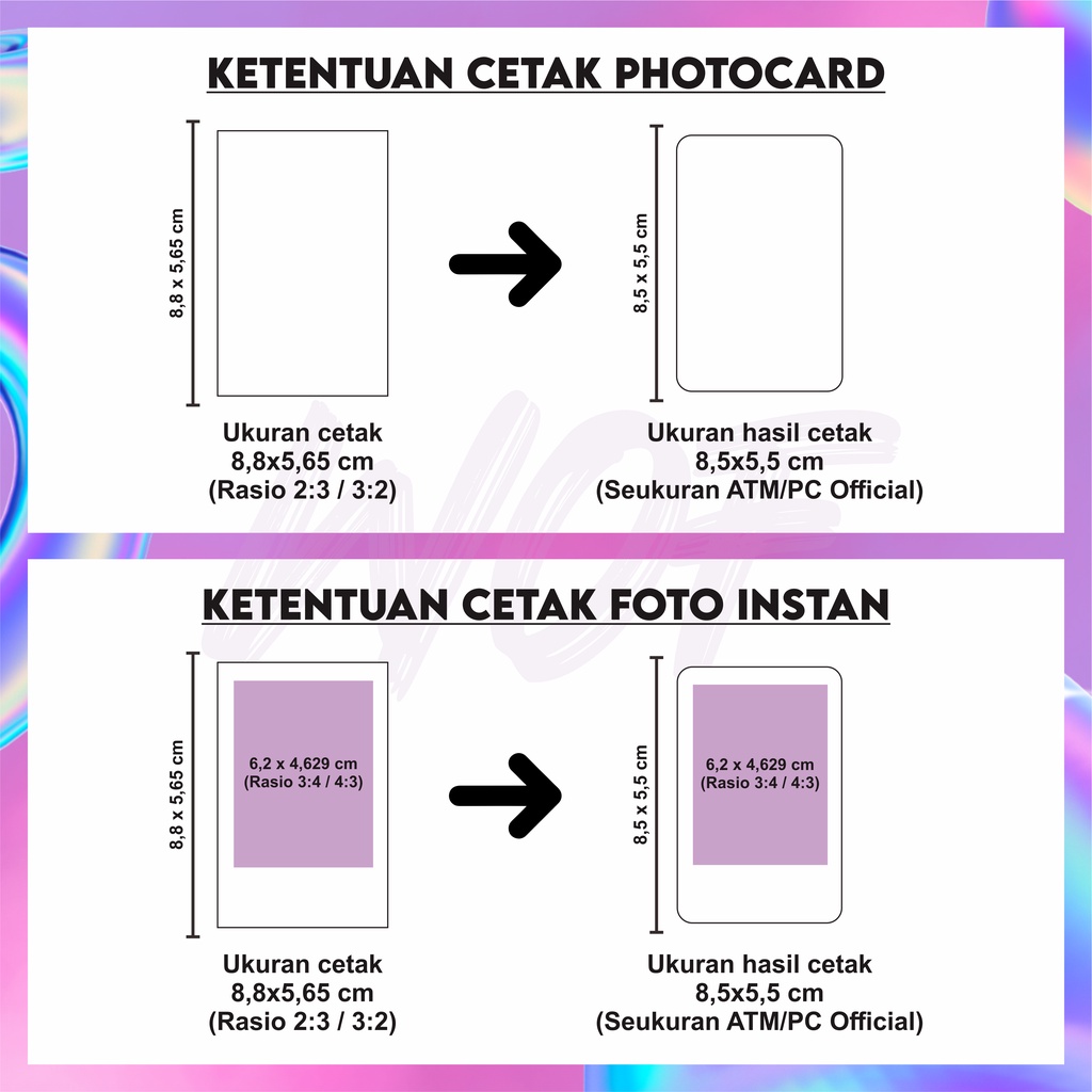 [SEHARI JADI] CETAK 1 SISI/2SISI-CUSTOM CETAK PHOTOCARD ROUNDED / FOTO INSTAN ROUNDED LAMINASI