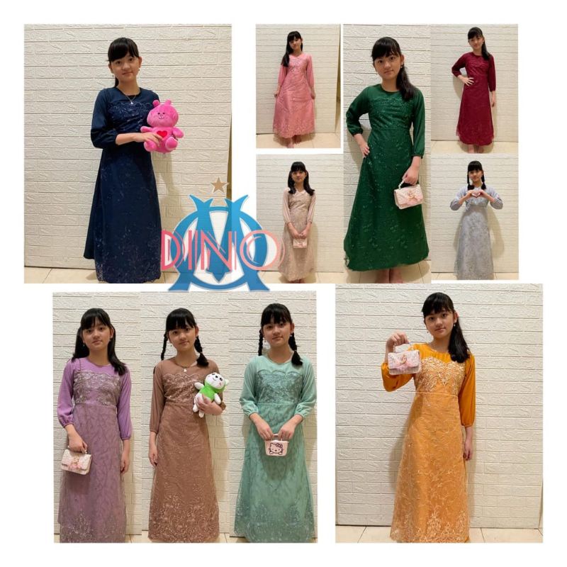 GAMIS SELMA ANAK BRUKAT TILE MUTIARA IMPORT / GAMIS ANAK BRUKAT TILE / GAMIS ANAK