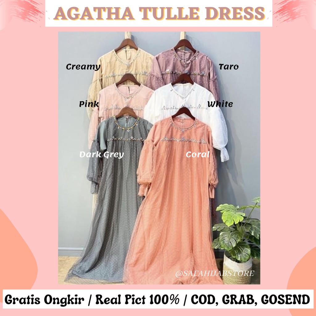 AGATHA TULLE DRESS / DRESS LEBARAN / DRESS MEWAH