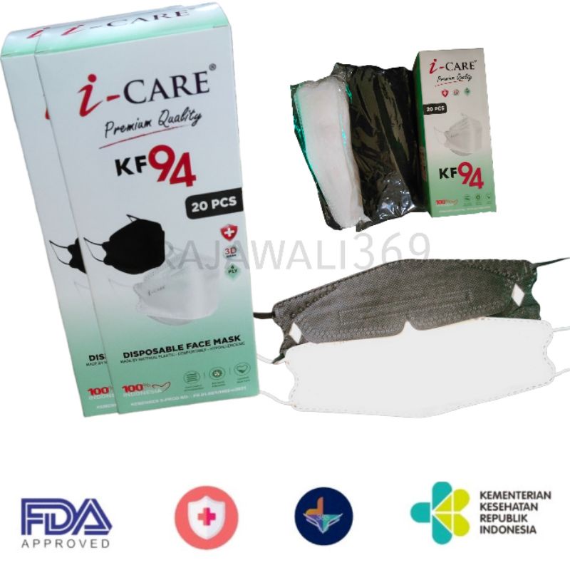 MASKER KF94 I-CARE 4PLY HARGA 1PACK ISI 10PCS KEMENKES