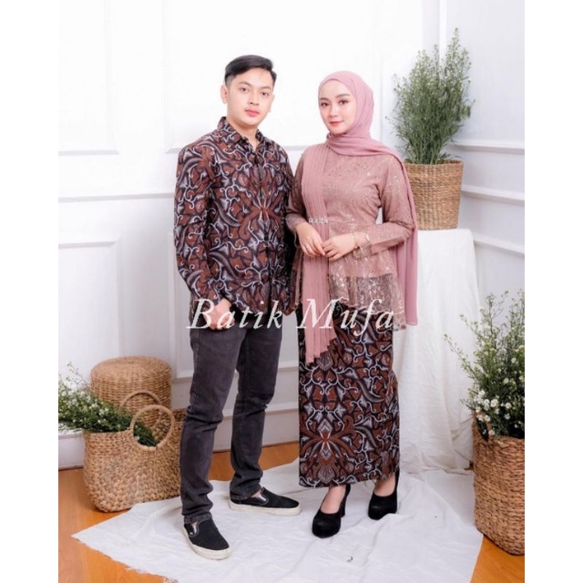 (FREE HIJAB) KEBAYA BATIK COUPLE AMALIA BESTSELLER / KEBAYA WISUDA / KEBAYA LAMARAN