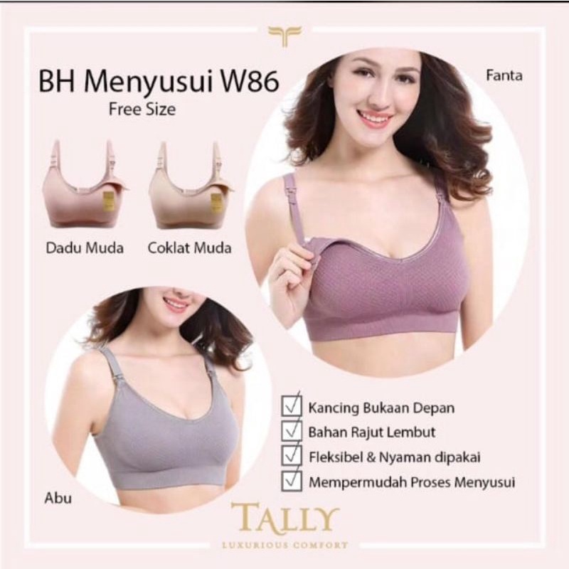 TALLY Bra Menyusui Seamless W 86 Nursing bra Busa Tipis Tanpa Kawat Original