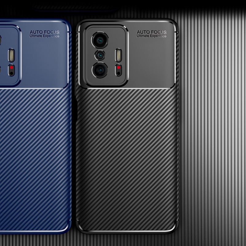 Soft Case Silikon Tekstur Carbon Fiber Shockproof Untuk Xiaomi Mi 11 Lite 11T Pro Mi11 Ultra 11i