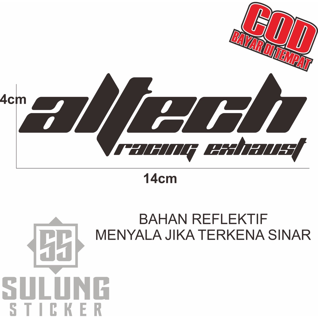 Cutting Sticker Variasi ALTECH Knalpot RX KING Bahan Premium Stiker Aksesoris Keren Terbaru