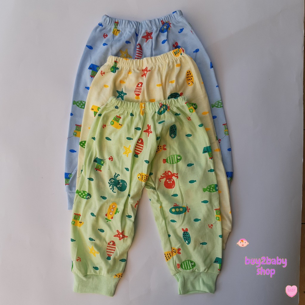 Celana panjang bayi Abiy Baby Motif Warna Size M isi 6 PCS