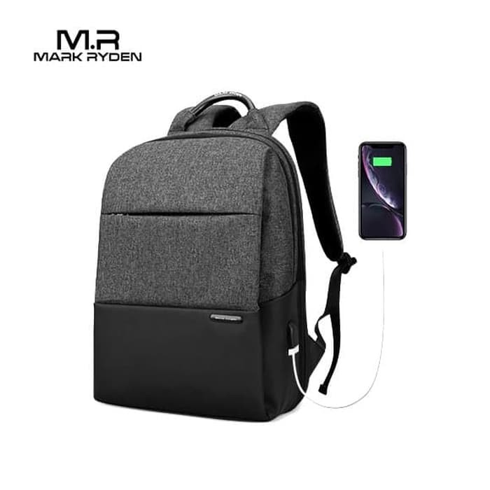Mark Ryden MR9618 Backpack Bag Tas Ransel Laptop 15.6 CONTRAST BLACK