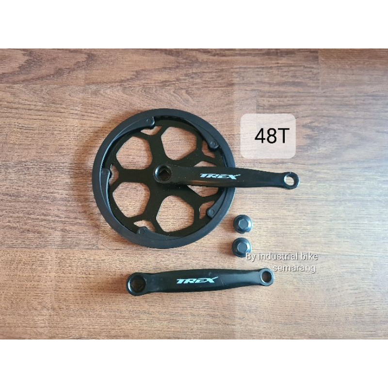 ( CRANK 48T SINGLE ) Crank 48T Rotel Sepeda Single 48 T Gir Gear Tengah Sepeda Lipat Seli Fixie Folding Bike