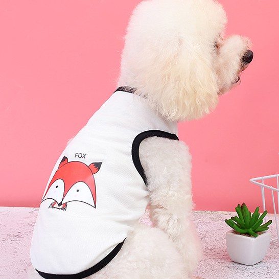 Pet Clothes Kaos Motif Hewan Lucu Untuk Anjing Dan Kucing