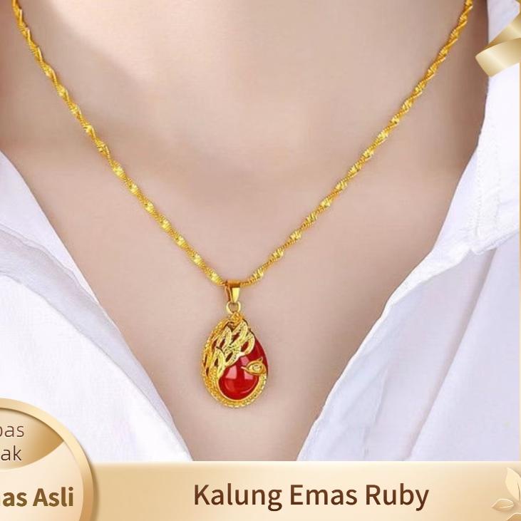 model baru   merak liontin kalung emas asli baru fashion hadiah untuk pacar hong kong bebas pajak 24