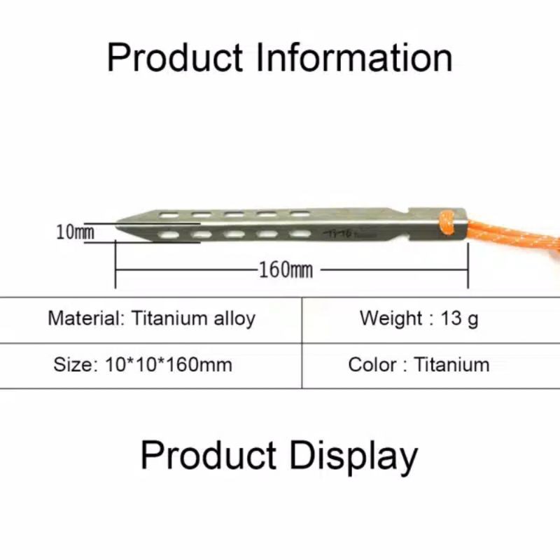 Pasak titanium Tito type V tenda Ultralight tent peg camping