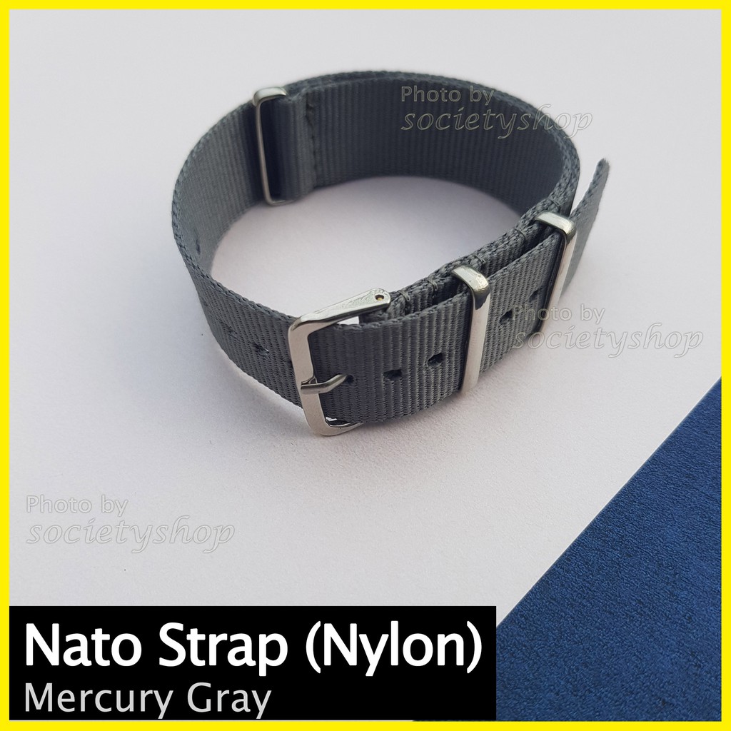 Nato Strap Zulu Tali Jam Nylon Canvas 20mm 22mm Watch Gray Abu DW Diver