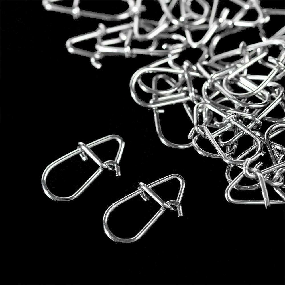 TOP 100 Pcs Memancing Gantung Snap Labu Kualitas Tinggi Stainless Steel Tahan Lama Garis tackle Oval Split Rings
