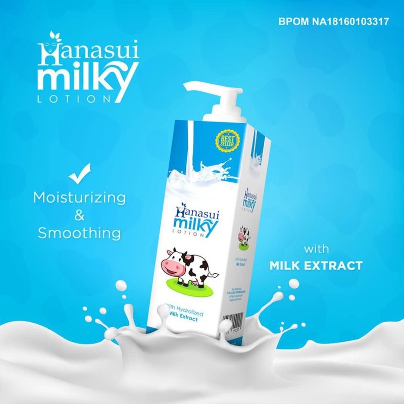 Hanasui Gluta Milky Lotion Pemutih Kulit Melindungi UV Protection BPOM Original