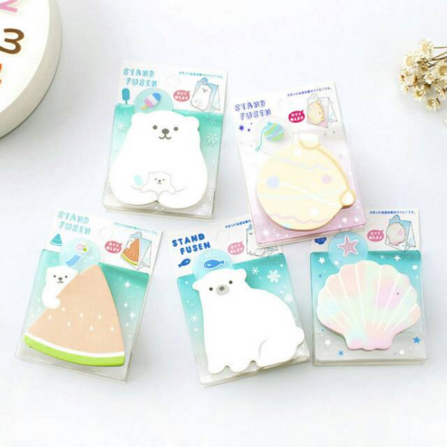 

Stand Fusen Polar Bear Sticky Notes/memo lucu