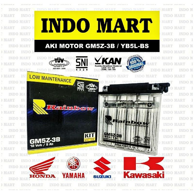 GENGSILEGI89 - AKI MOTOR BASAH GM5Z-3B MURAH HONDA ASTREA GRAND MEGA PRO LAMA SUPRA X 110 SUPRA FIT