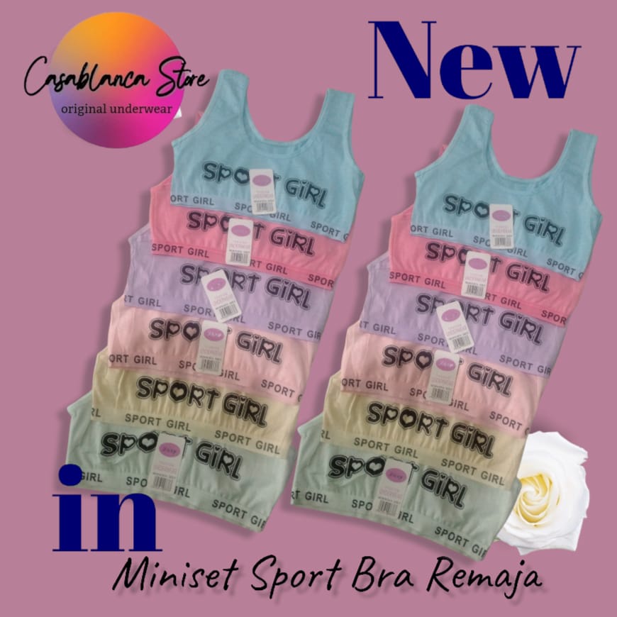 MINISET REMAJA LAISY SPORT BRA MULTICOLOR &amp; MULTI MOTIF BERBAHAN LEMBUT