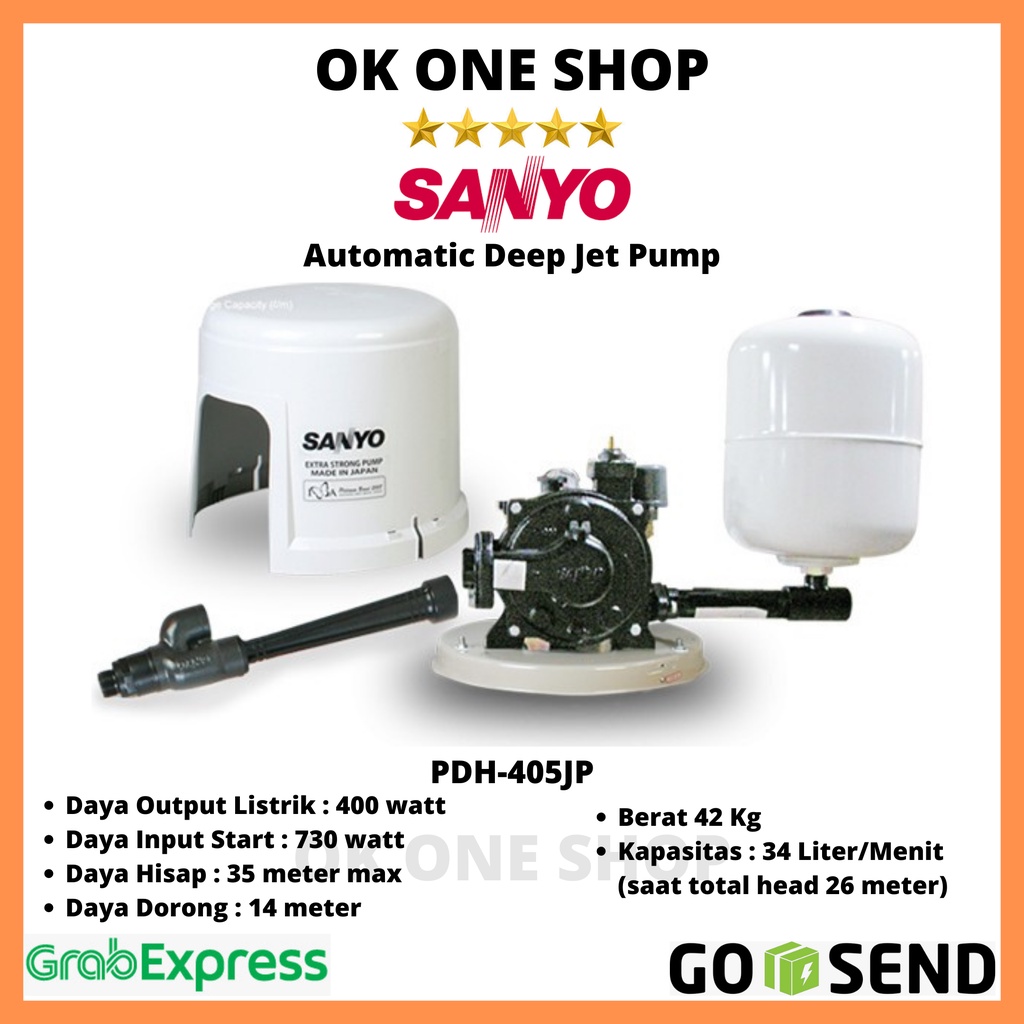 SANYO Jet Pump PDH-405JP / Pdh-405 JP / Pd-h405 JP (Made In Japan)