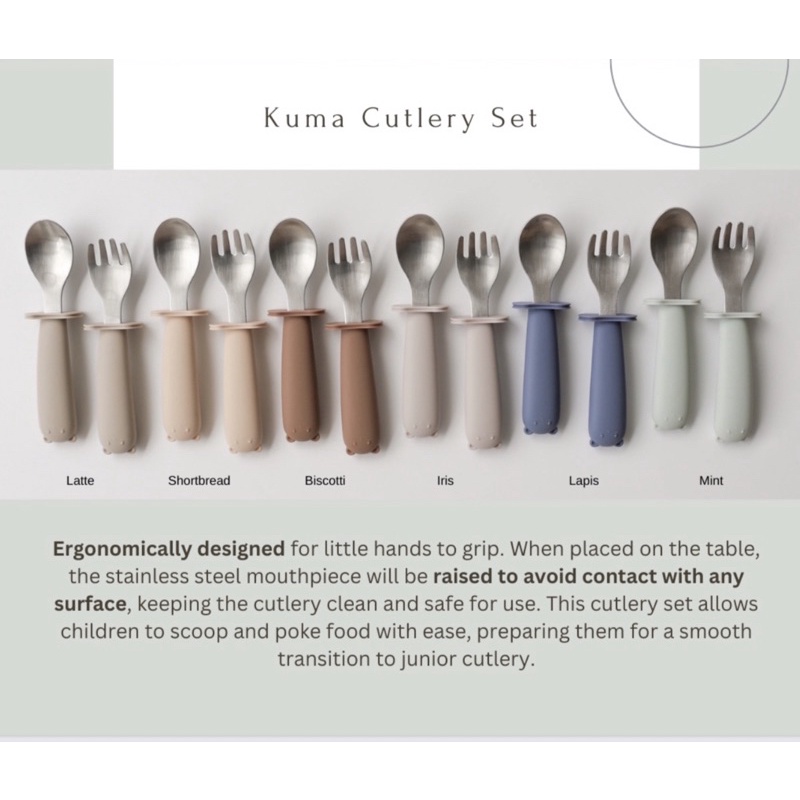 Mellow Kuma Stainless Steel Cutlery Set / Sendok Garpu Bayi