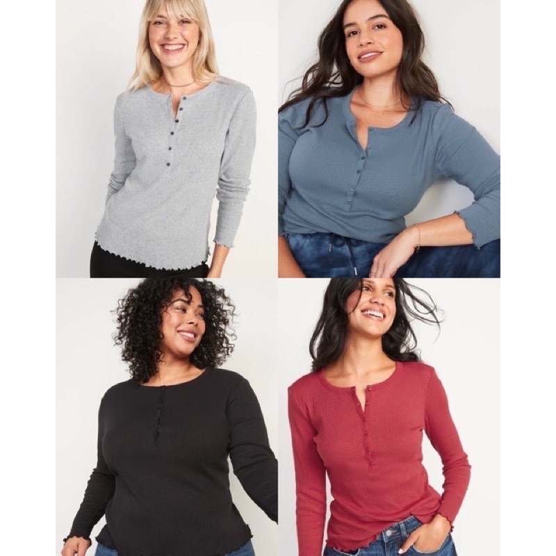 OLD NAVY Long Sleeve Rib-Knit T-Shirt