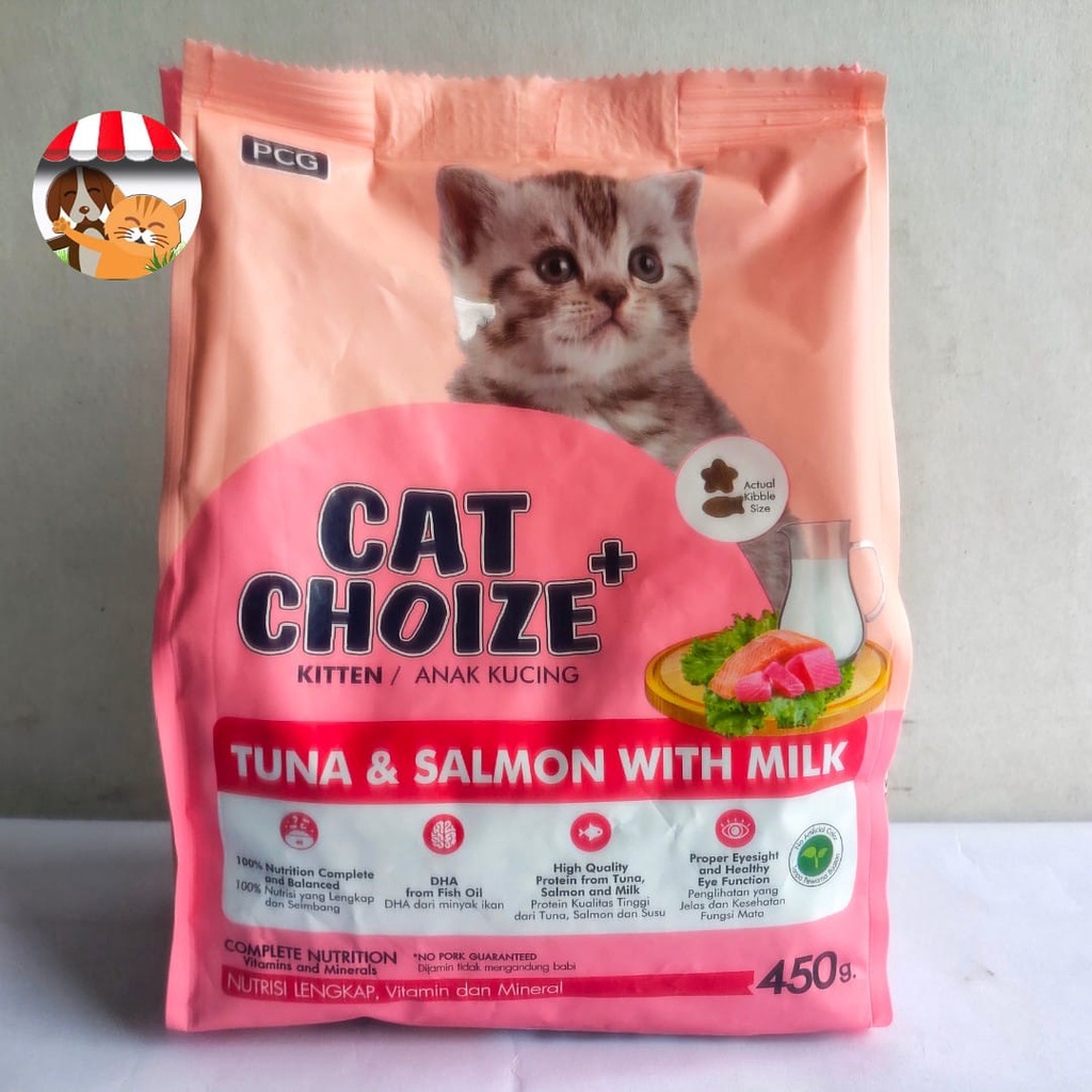 Cat Choize Plus Kitten Makanan Anak Kucing Tuna &amp; Salmon with Milk 450gr