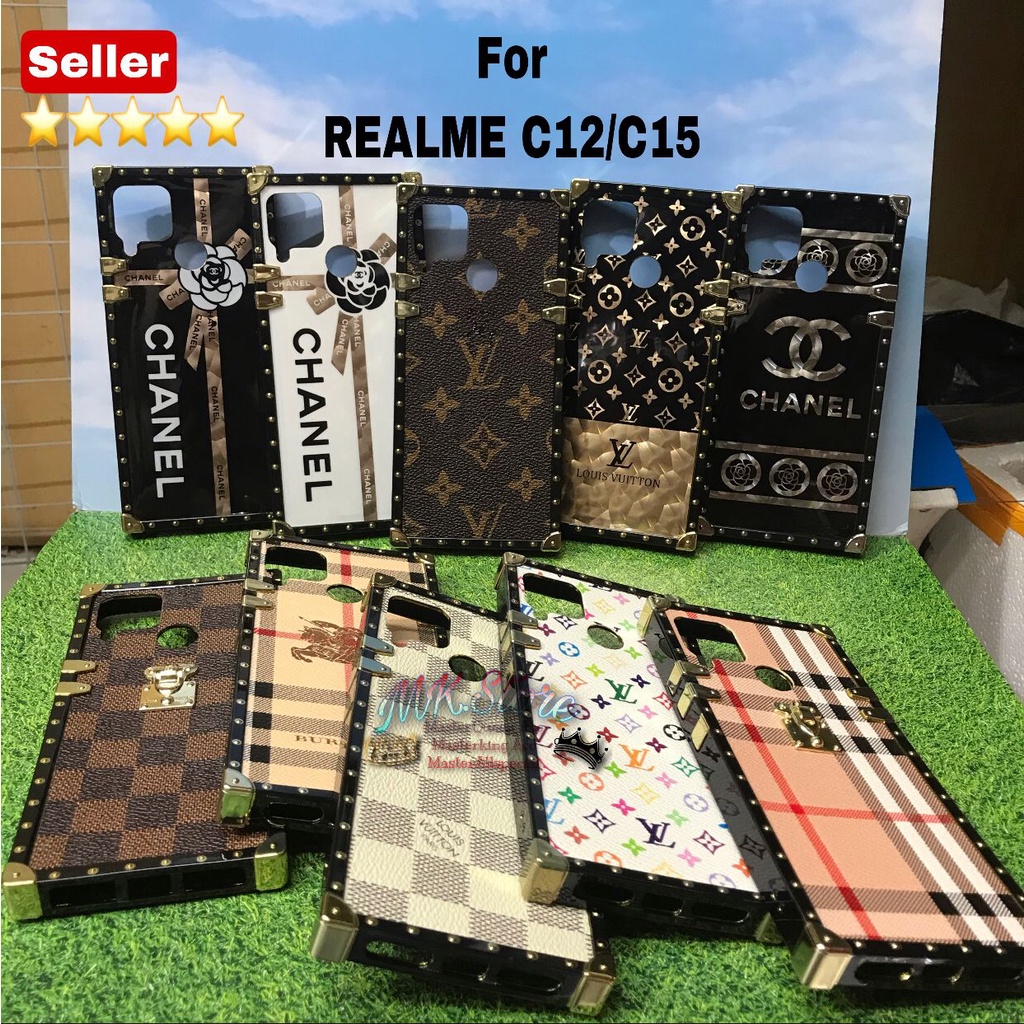 REALME C12 / C15 CASE MOTIF CHANEL LUXURY LOUIS VUITTON LEATHER MIRROR PREMIUM CASING HP REALME C12 
