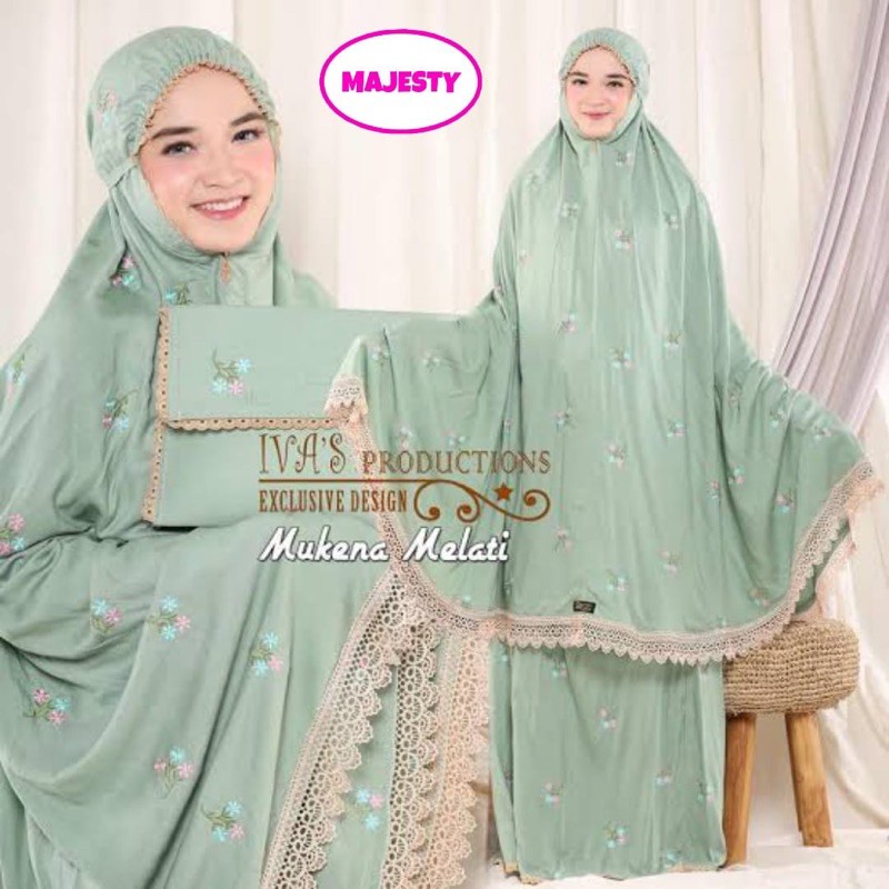 Melati Mukena Katun Rayon Renda Motif Bunga