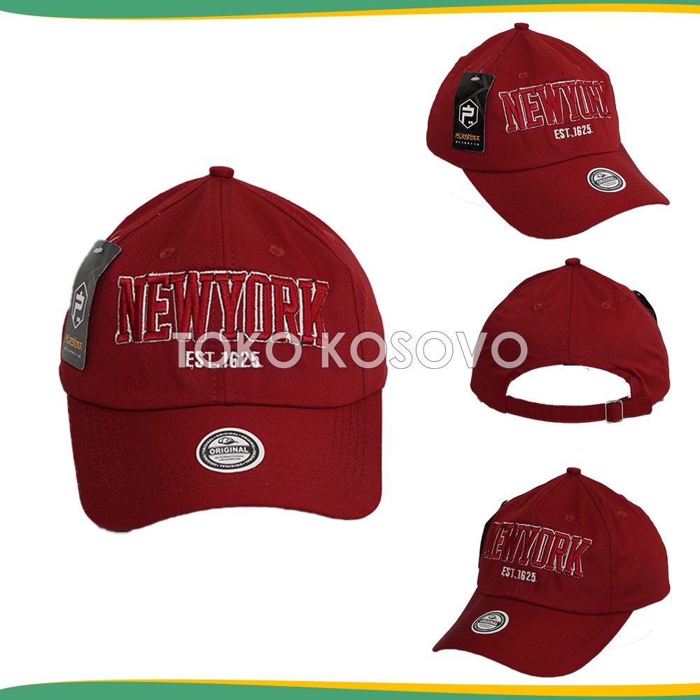 Topi Baseball Pria Wanita Polos Logo NEW YORK East 1625 Cap Merah Putih Biru Hitam Topi Baseball New York EST.1625 Denim Fashion Outdoor Topi Baseball Import Premium Cap Bassball Basseball Basball New Era 9Forty 59Fifty