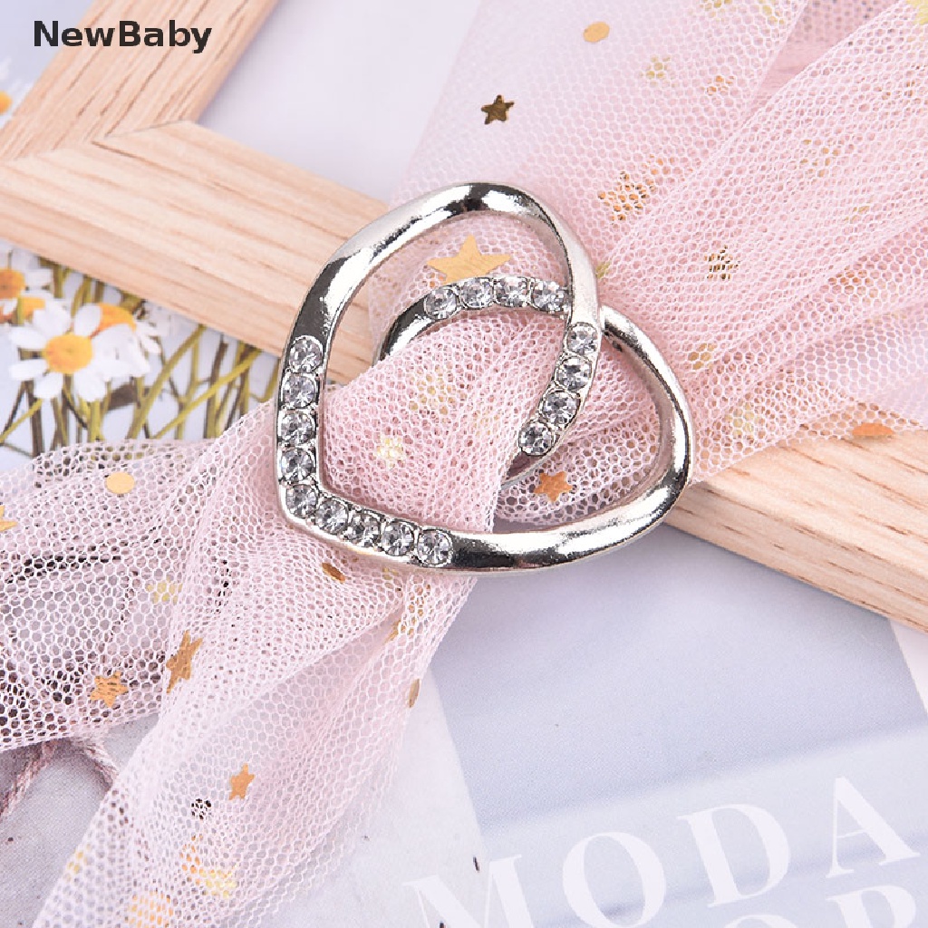 Newbaby Bros Pin Bentuk Hati Hias Kristal Untuk Aksesoris Scarf Wanita