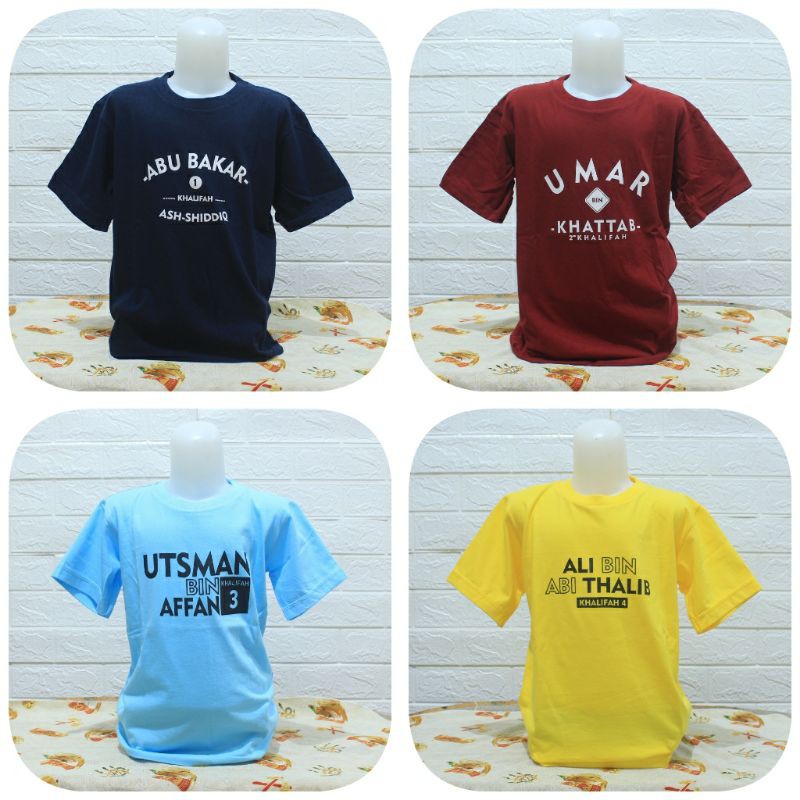 kaos anak muslim motif khalifah islam / kaos anak islami