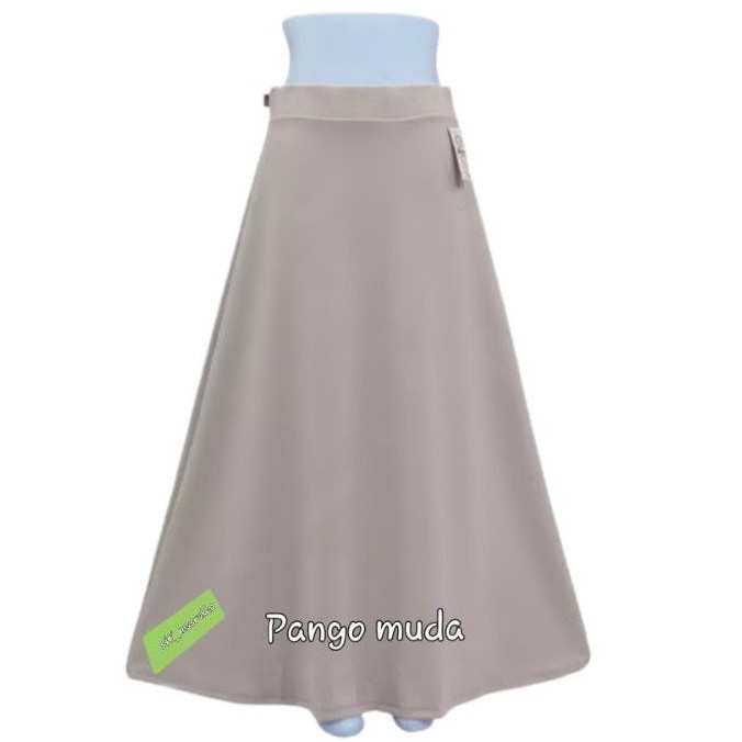 Rok waffel premium rok panjang bahan tebal dan halus #warna COKLAT SUSU / PANGO MUDA#