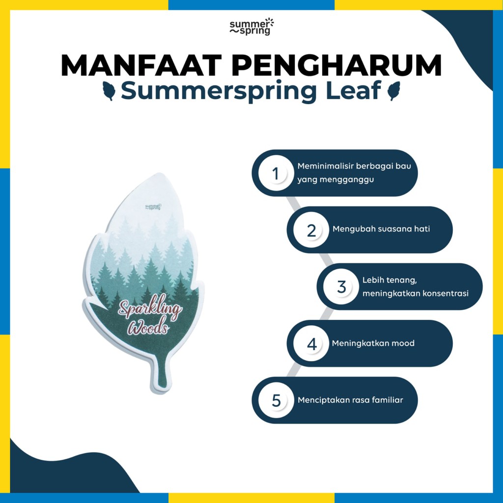 Summer Spring - Leaf - Pengharum Pewangi Parfum Ruangan Mobil Toilet Ruang Tamu Dapur Lemari Pakaian Kamar Mandi Tidur Closet Wc - 20gr