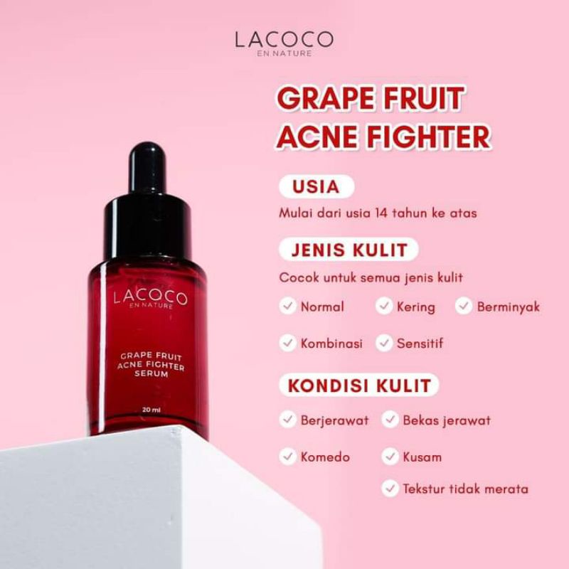 lacoco grape fruit acne fighter serum/lacoco grape fruit/lacoco serum acne/acne serum lacoco