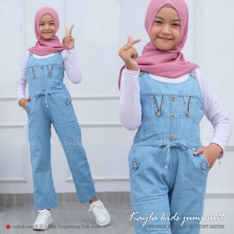 BAJU KODOK JEANS JUMPSUIT OVERALL CELANA JEANS ANAK PEREMPUAN REMAJA TANGGUNG