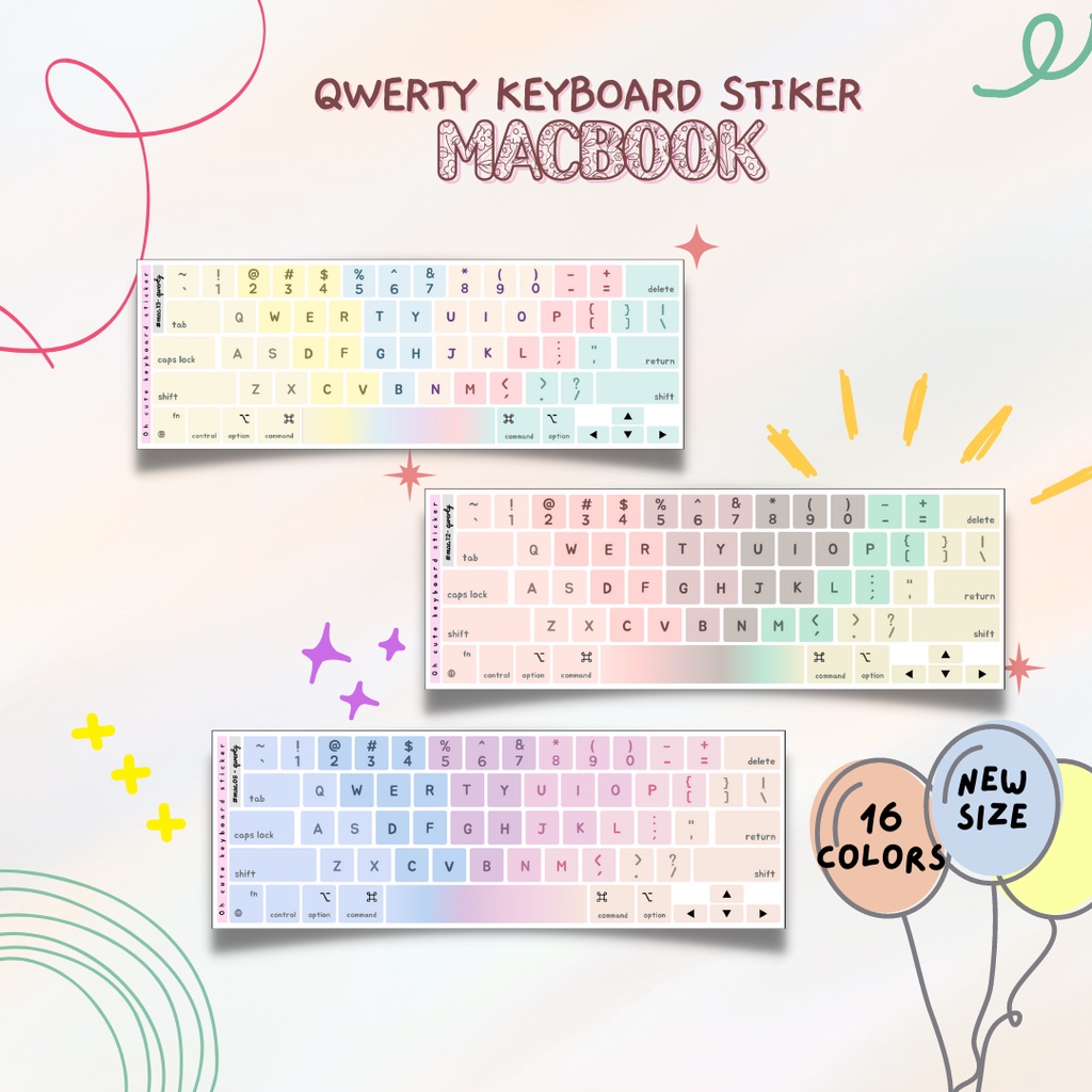 

LN Qwerty Keyboard Sticker Aesthetic Palette - Oh Cute Stiker