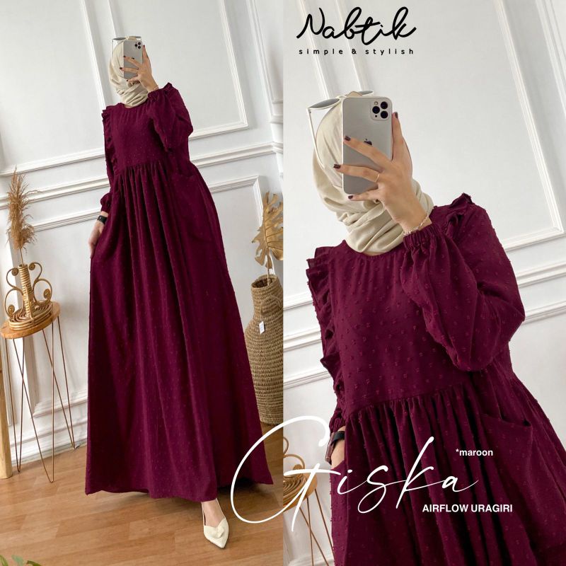 Restok lagiHari ini gamis best seller muslimah giska uragiri original by nabtik