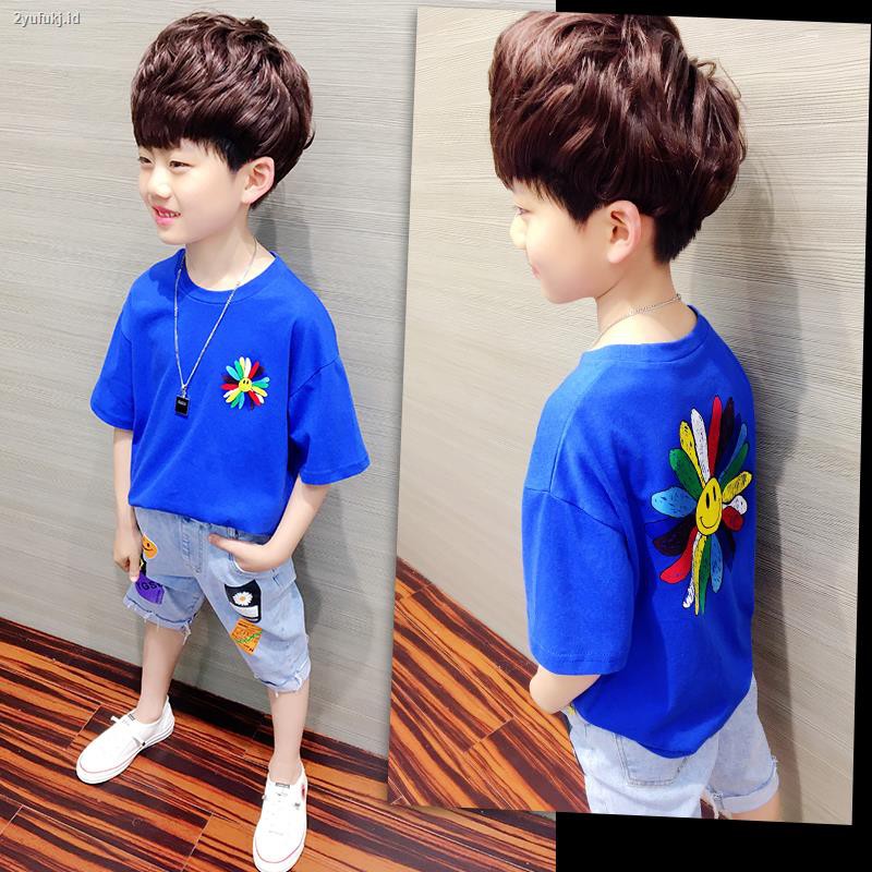 Kaos T Shirt Round Neck Lengan Pendek Gaya Korea Untuk Anak Laki Laki Musim Panas 2020 Shopee Indonesia
