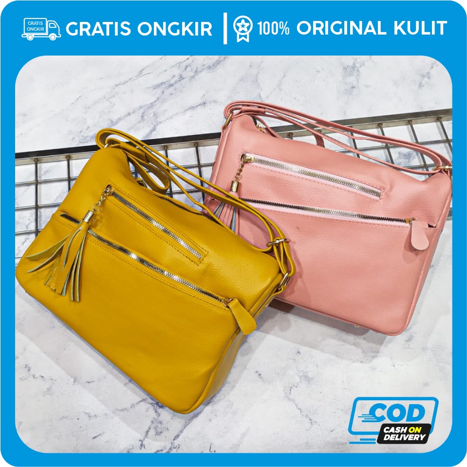 Tas Wanita selempang kulit asli tas papirut asli garut tas slempang wanita premium Tas Kulit Asli ke
