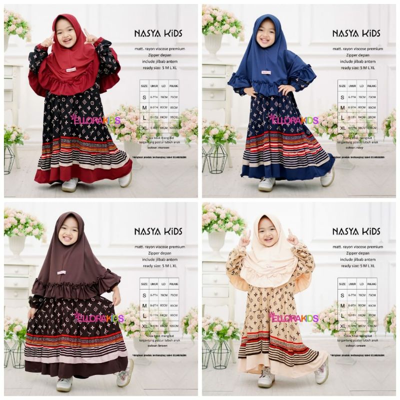 GAMIS ANAK PEREMPUAN NASYA KIDS ORI BERLABLE ELLORA & Sepatu blinky