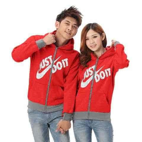 [Couple Jaket Just Do It Merah LO] couple jaket babyterry merah