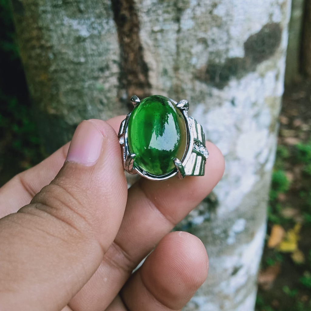 Cincin Batu Akik Green Aquamarine (Z)