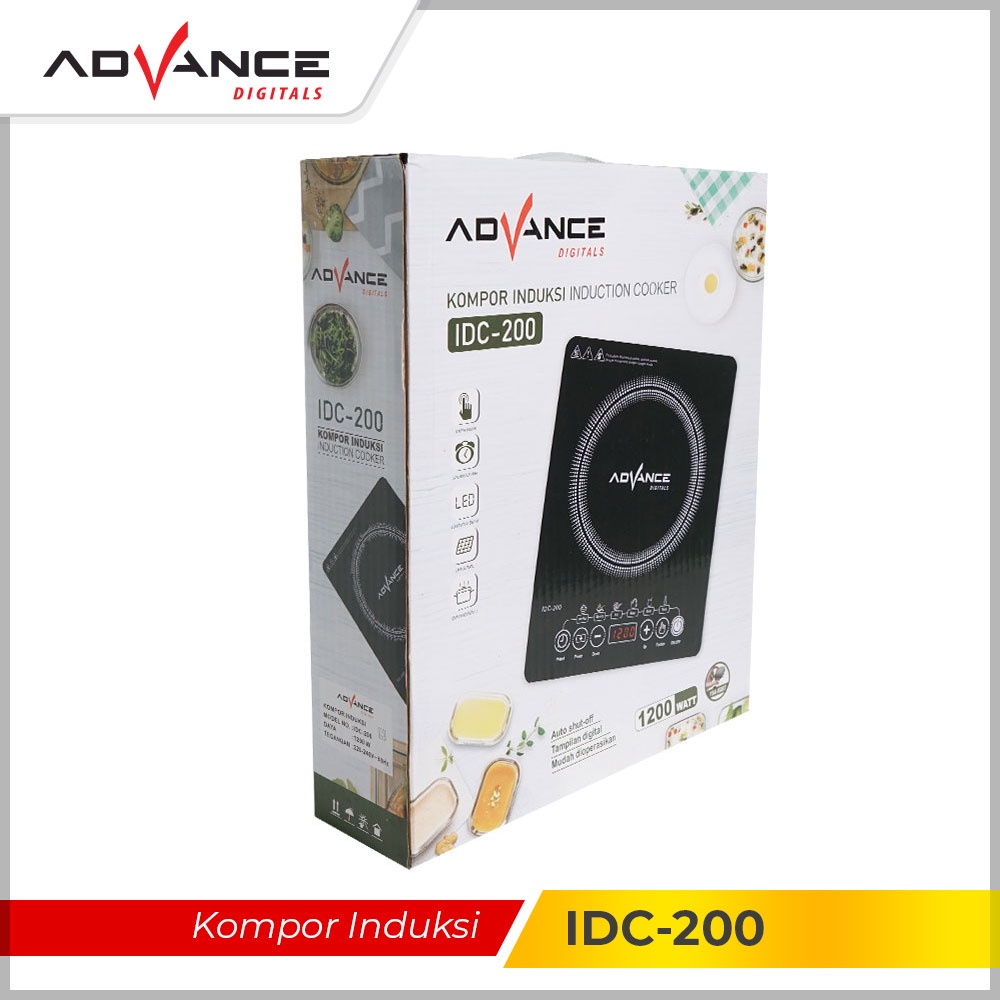 Advance Kompor Induksi 600W Kompor Listrik Induction Cooker IDC300 Touch Screen With LED Display Garansi 1 Tahun