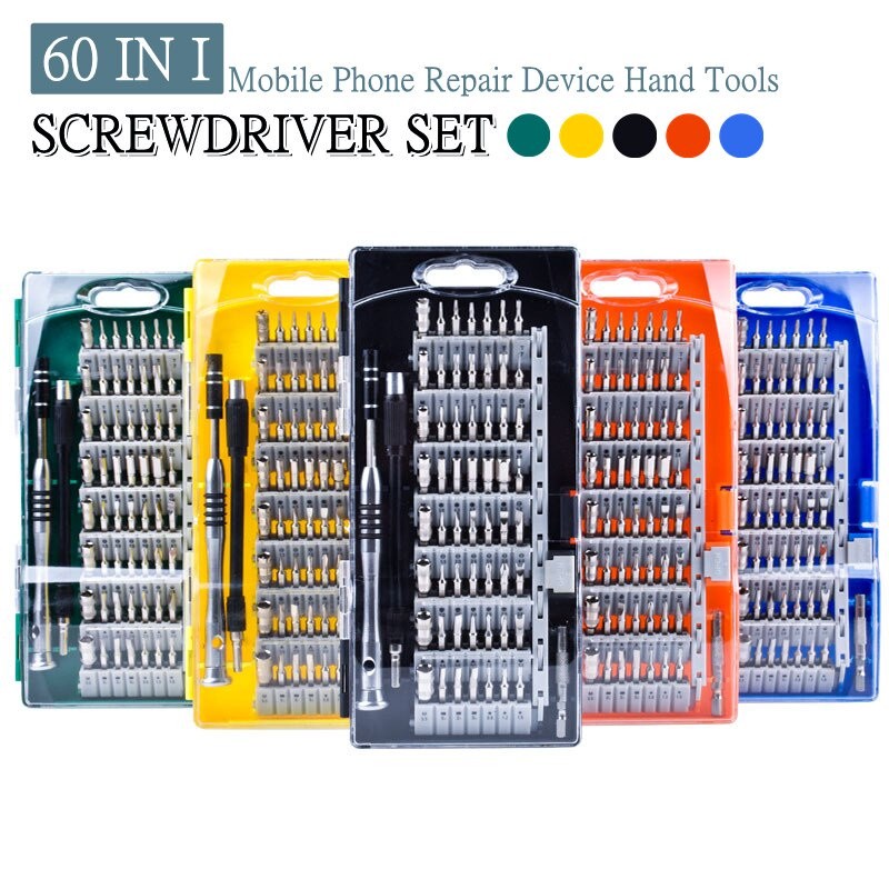 Obeng Set Presisi 60 in 1 Screwdriver Magnetic Plus Minus Star Peralatan Service HP Reparasi Tools 6100